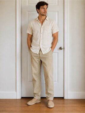 RALPH LAUREN DOUBLE RL CREAM BEIGE CHINOS TROUSERS NWT 33x32